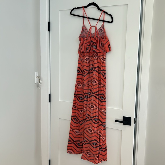 Coral colored maxi dress in a size Small. - Picture 3 of 4
